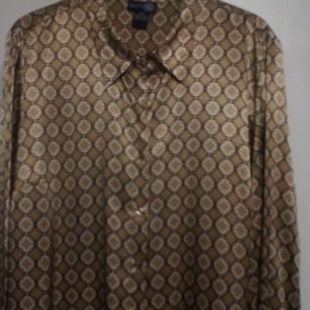 Button down silk like blouse